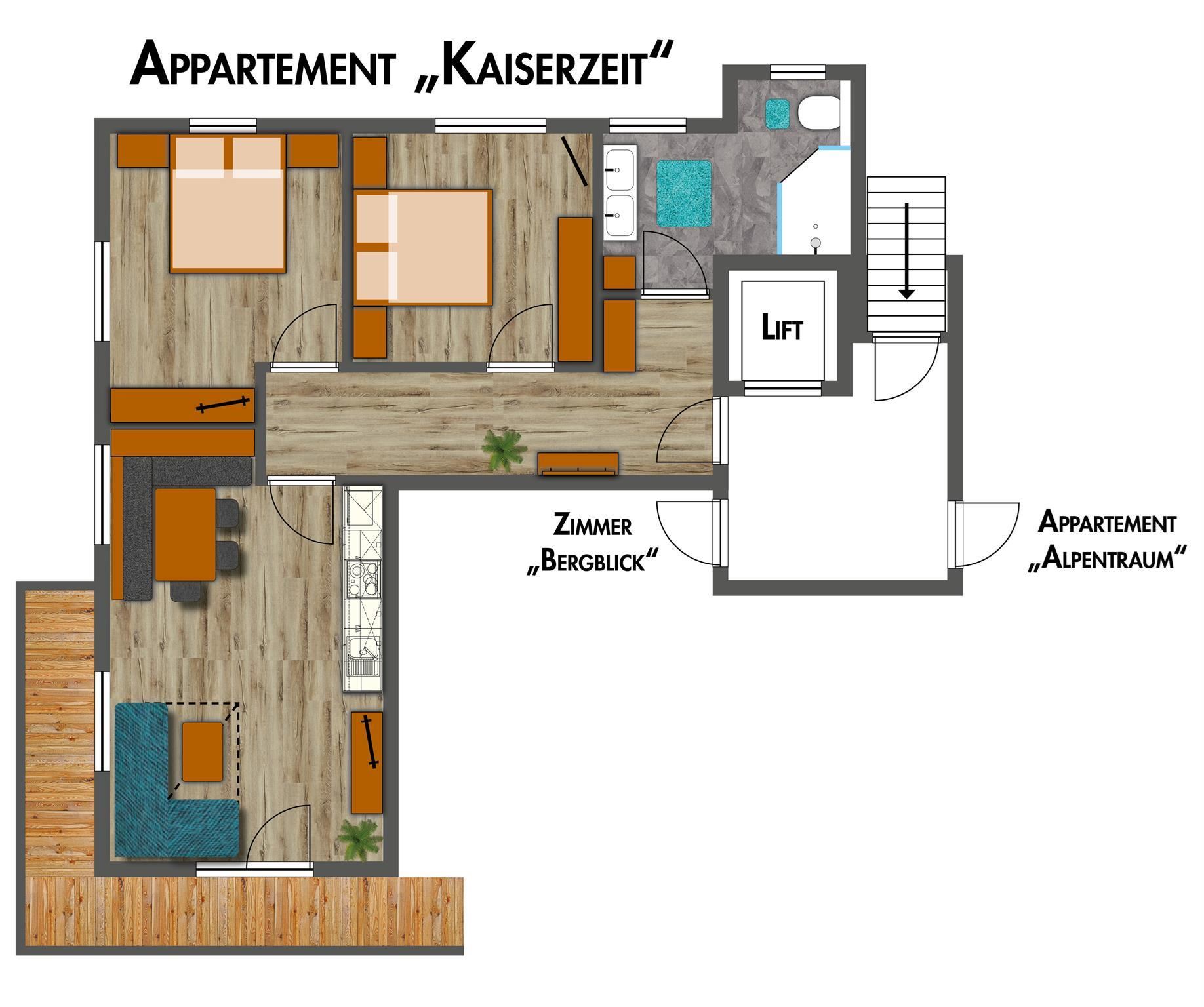 plattegrond appartement Kaiserzeit